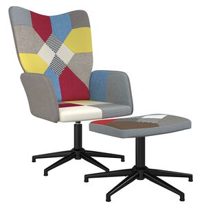 vidaXL Stolica za opu&scaron;tanje s osloncem za noge patchwork od tkanine