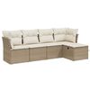 vidaXL 5-dijelni vrtni set sofa s jastucima bež od poliratana
