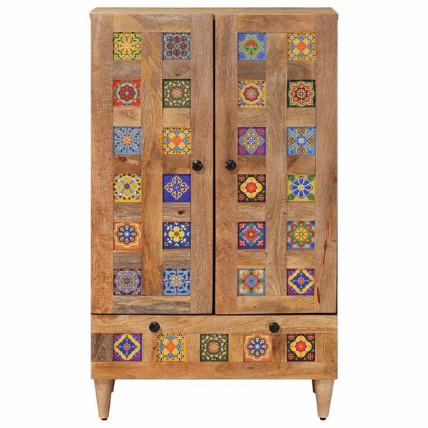 vidaXL Highboard Prirodna 60 x 33,5 x 100 cm Čvrsto drvo manga