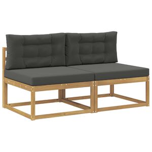 vidaXL 2 Komad Srednja sofa za van Poliester Bijela
