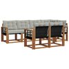vidaXL Set vanjskih sofa s jastukom 7 pcs Prirodna i svijetlo siva