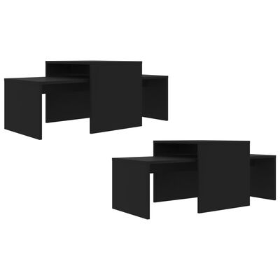 vidaXL Set stolića za kavu crni 100 x 48 x 40 cm od iverice