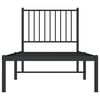 vidaXL Metalni okvir za krevet s uzglavljem crni 80x200 cm