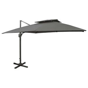 vidaXL Konzolni vrtni suncobran s dvostrukim vrhom 300x300 cm antracit