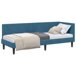 vidaXL Kutni okvir kreveta s uzglavljem Plava 80 cm x 200 cm Bar&scaron;un