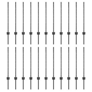 vidaXL Stup za ogradu 22 pcs Siva 120 cm Čelik
