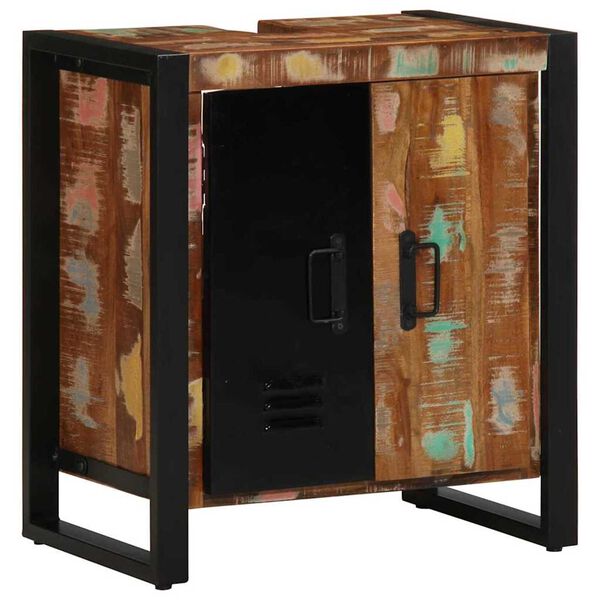 vidaXL Set namještaja za kupaonicu 2 pcs Smeđa masivno obnovljeno drvo