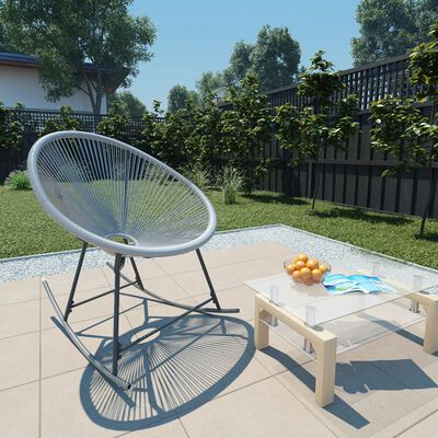 vidaXL Vanjska okrugla stolica za ljuljanje od poliratana siva