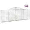 vidaXL Lučne gabionske ko&scaron;are 17kom 300x30x100/120cm pocinčano željezo