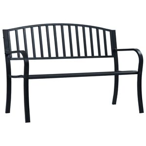 vidaXL Vrtna klupa 125 cm crna čelična