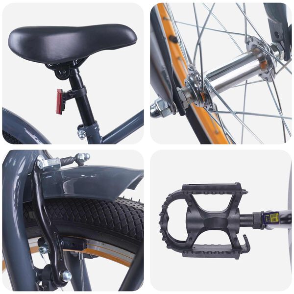 vidaXL Dječji Bicikl 18 Inča za djecu od 5 do 7 godina Tamno siva