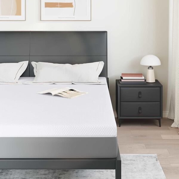 vidaXL Nadmadrac Bijelo 200 x 200 cm Jakard tkanina