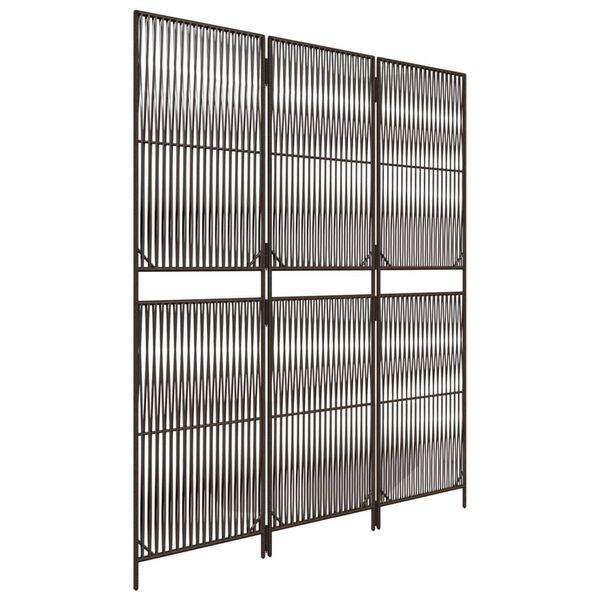 vidaXL Sobna pregrada sa 3 panela smeđa od poliratana