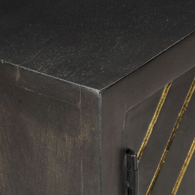 vidaXL Komoda crno-zlatna 120 x 30 x 75 cm od masivnog drva manga