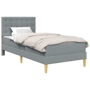vidaXL Okvir kreveta s madracem Svijetlo siva 90 x 190 cm tkanina