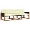 vidaXL Set vanjskih sofa s jastukom 3 pcs Prirodna i krem