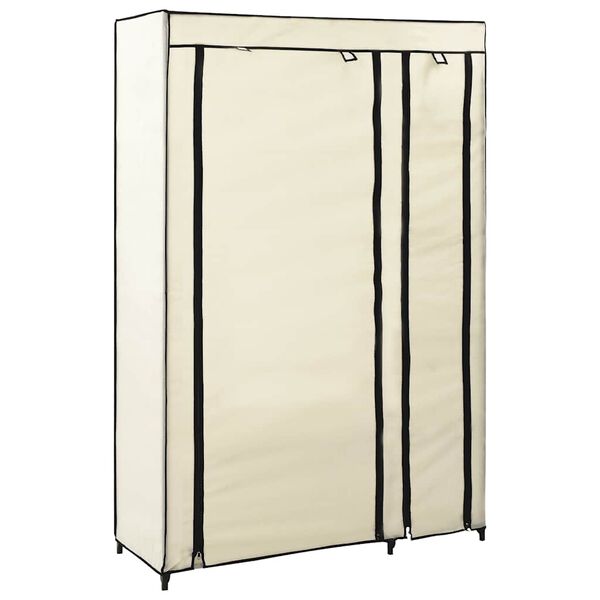 282424 vidaXL Folding Wardrobes 2 pcs Cream 110x45x175 cm Fabric