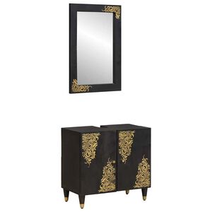 vidaXL Set ormarića za kupaonicu 2 kom. Crna 62 x 33 x 58 cm