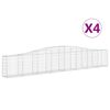 vidaXL Lučne gabionske ko&scaron;are 4 kom 400x30x60/80 cm pocinčano željezo