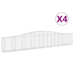 vidaXL Lučne gabionske ko&scaron;are 4 kom 400x30x60/80 cm pocinčano željezo