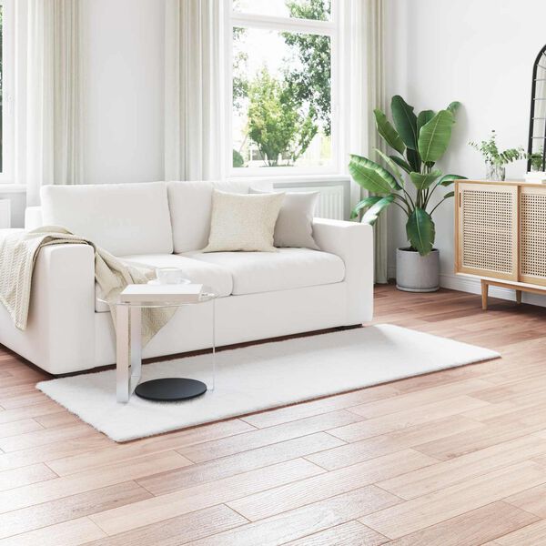 vidaXL Faux Rabbit Fur Rug Olite Bijelo 100 x 200 cm Poliester