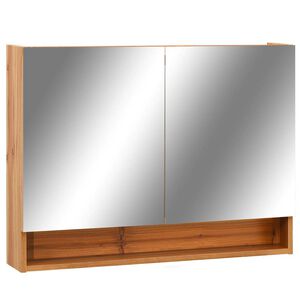 vidaXL LED kupaonski ormarić s ogledalom boja hrasta 80x15x60 cm MDF