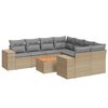 vidaXL 9-dijelni set vrtnih sofa s jastucima bež od poliratana