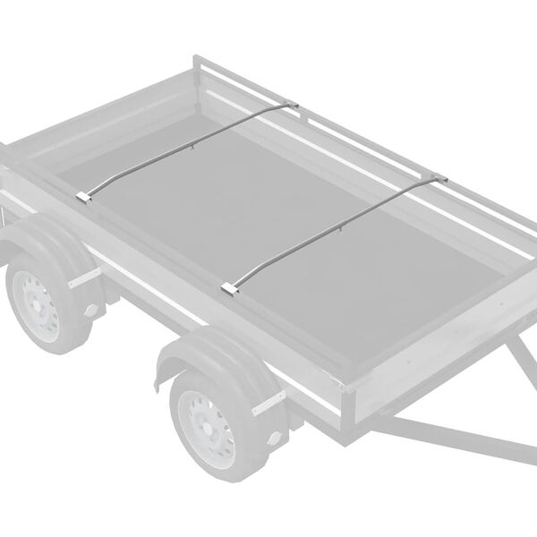vidaXL pogodno za ravni nosač cerade 2 pcs Srebrno 100-145 cm Aluminij