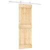 vidaXL Klizna vrata Prirodna i bijela 70 x 210 cm Čvrsta borovina