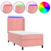 vidaXL Krevet box spring s madracem LED ružičasti 90x190 cm bar&scaron;unasti