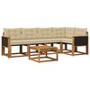vidaXL Set vanjskih sofa s jastukom 6 pcs Prirodna i bež