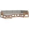 vidaXL Set vanjskih sofa s jastukom 6 pcs Prirodna i svjetlosiva