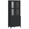 vidaXL Visoka komoda VIKEN crna 80 x 40 x 190 cm od masivne borovine