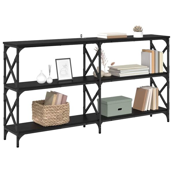 vidaXL Konzolna stolica Crni hrast 156 x 28 x 80,5 cm