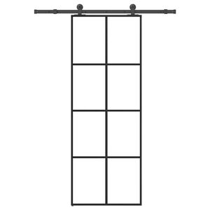 vidaXL Klizna vrata s priborom 76 x 205 cm od ESG stakla i aluminija