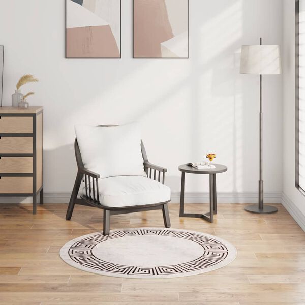 vidaXL Perivi tepih &phi; 120 cm svjetlobež protuklizni