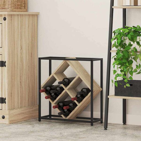 vidaXL Stalak za vino Sonoma hrast 51 x 18 x 52,5 cm Konstruirano drvo