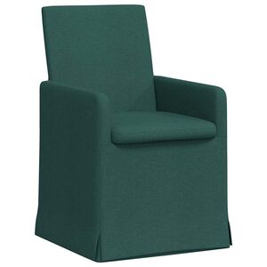 vidaXL Trpezarijske stolice 2 kom. tkanina Tamnozelena 57 x 67 x 95 cm