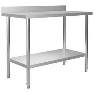 vidaXL Kuhinjski radni stol 120 x 60 x 93 cm od nehrđajućeg čelika
