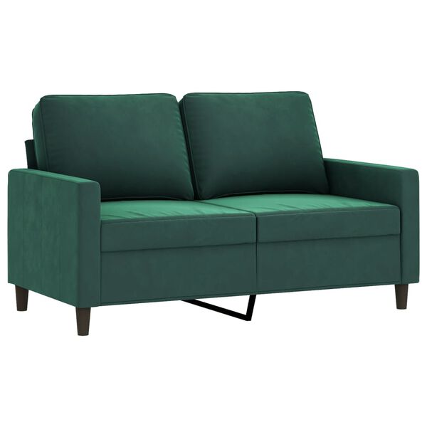 vidaXL 2-dijelni set sofa s jastucima tamnozeleni baršunasti