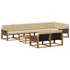 vidaXL Set vanjskih sofa s jastukom 9 pcs Prirodna i bež