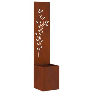 vidaXL Privatnost u vrtu Cvjetni Rđa 32 x 32 x 150 cm Otporni čelik