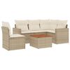 vidaXL 6-dijelni set vrtnih sofa s jastucima bež od poliratana