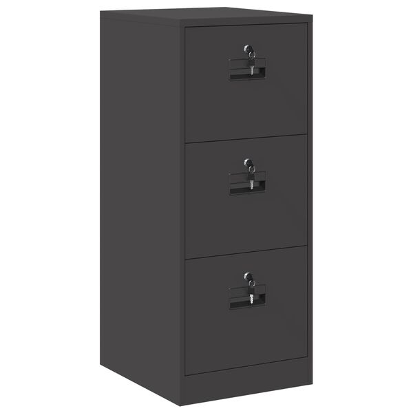 vidaXL Kabinet za datoteke s ladicama Crna 44 x 50 x 106.5 cm