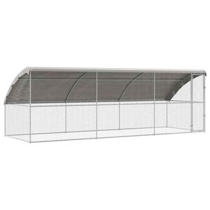 vidaXL Kavez za koko&scaron;i s 1 vratima 3 kom. Srebrna 600 x 200 x 200 cm