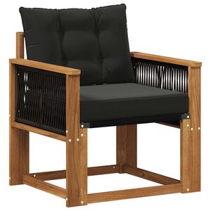 vidaXL Srednja sofa za van Čvrsto drvo akacije Prirodna