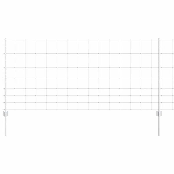 vidaXL Ograda s postovima Srebrno 1 x 50 m Čelik