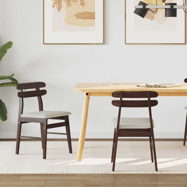 vidaXL Stolac za blagovanje 2 pcs Svijetlosmeđa i svijetla