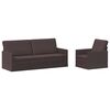 vidaXL Set sofe 2 pcs Tamno smeđa Tkanina