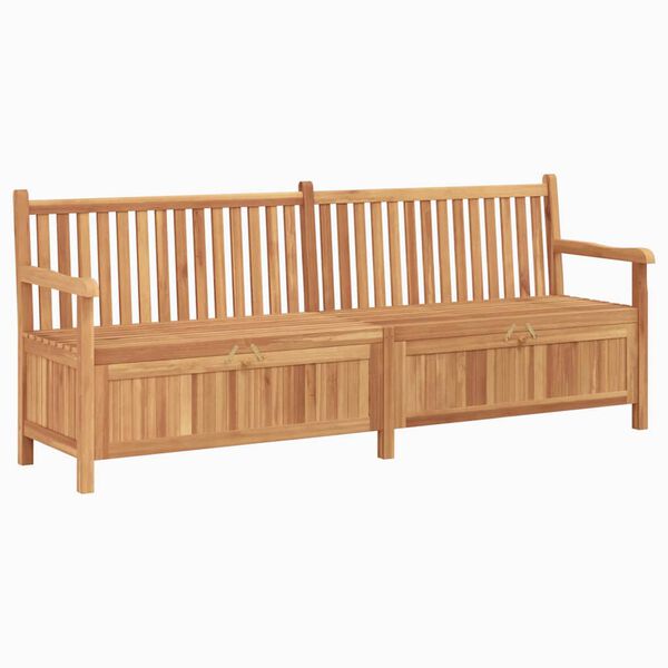 vidaXL klupa s pohranom Smeđa 228 x 60 x 90 cm Čvrsto teak drvo